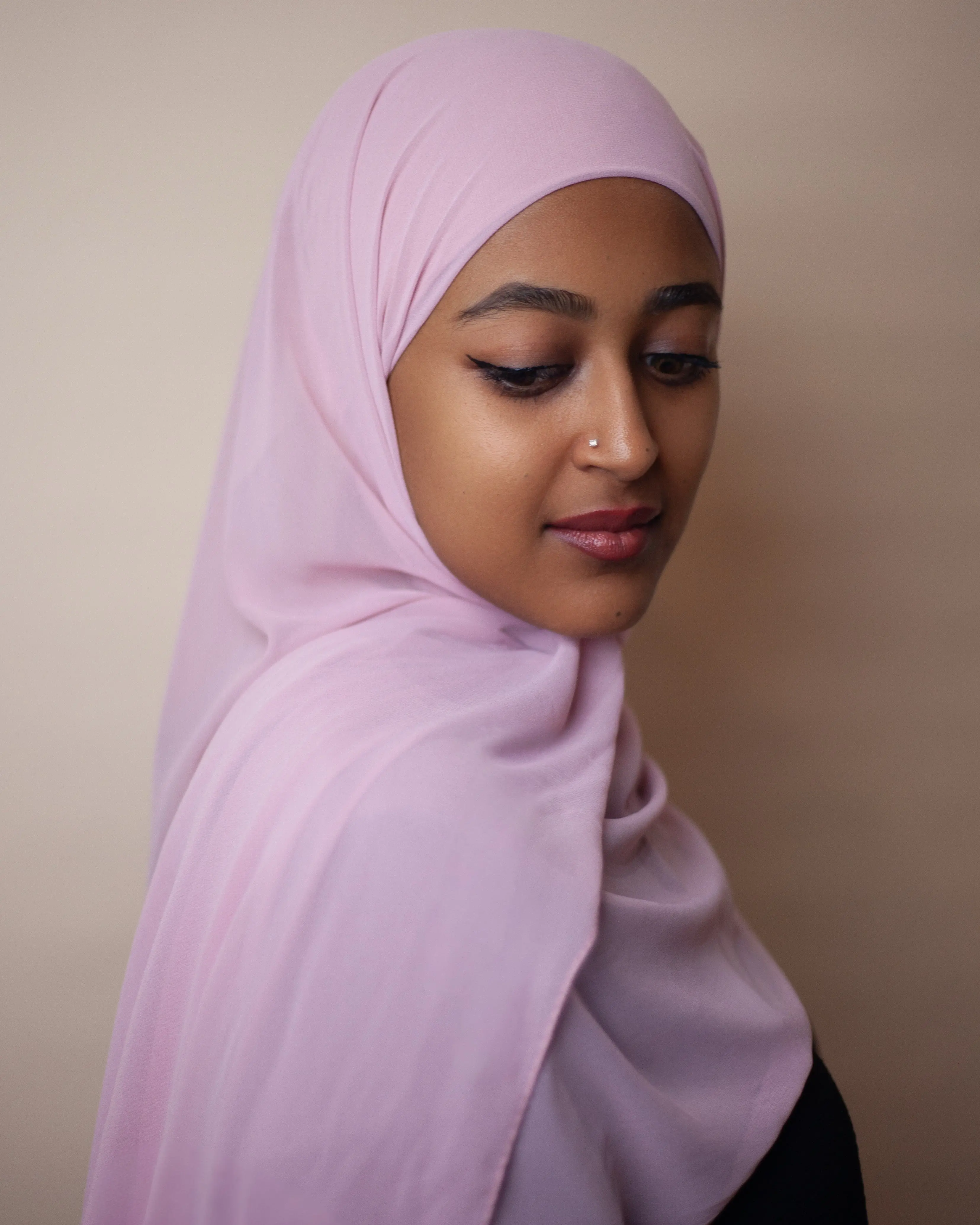 Ready-to-Wear Korean Chiffon Hijab — Blush Pink