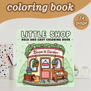 Building Coloring Book Theme, 24 Bold Stress-Relieving Designs, 7.9in X 7.9in Size, Thick Paper, Perfect Gift for Adults and Kids
