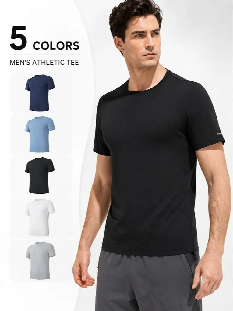 Separatec Men's Round Crew Neck Relaxed Fit Short-Sleeve Athletic Tees - Lightweight Dry Fit Cool Breathable Tech, Quick-Dry Moisture-Wicking Fabric for Gym Training, Running