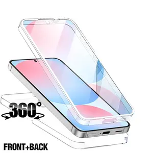 360° Full Body Clear Phone Case Cover For Samsung S26 A17 A07 A16 A06 A56 A36 A15 A35 A55 S24 S23 S21 S25 FE S22 Note 20 Ultra 10 Plus A14 A34 A54 A05s 5G Hard PC Silicone Shockproof