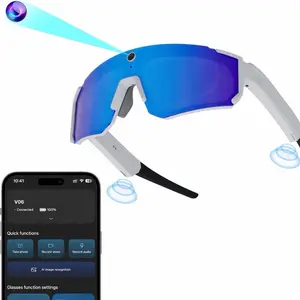 Al Smart Glasses with Camera, 32MP HD Video Recording Glasses with EIS Stabilization, Polarized Sunglasses, IP54, UV Protection, ChatGPT Enabled - Sunglasses for Men, Cycling, Hiking & Baseball