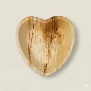 6.5" Heart Shaped Compostable Plates | Areca Leaf Dessert Plates (Pack of 50) – EcoChef