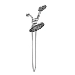 High Flow Dual Shower Head Set with Handheld Sprayer, Long Hose and T-Valve, Wall-Mountable, Refresh Your Bathroom, Model Ss4351cp