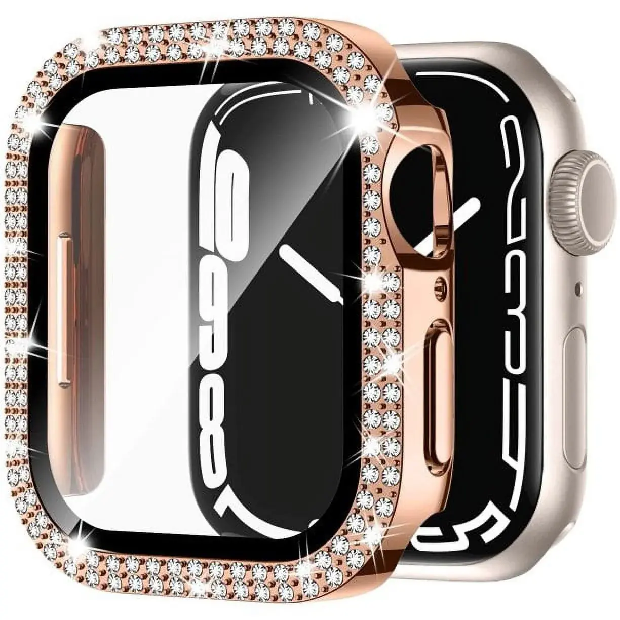 Entronix Diamond Case for Apple Watch Series 9/8/7/6/5/4/3/2/1/SE, 49/45/44/42mm - Built-In Screen Protector, Luxury Wearable Accessories Protection