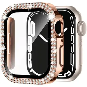 Entronix Diamond Case for Apple Watch Series 9/8/7/6/5/4/3/2/1/SE, 49/45/44/42mm - Built-In Screen Protector, Luxury Wearable Accessories Protection