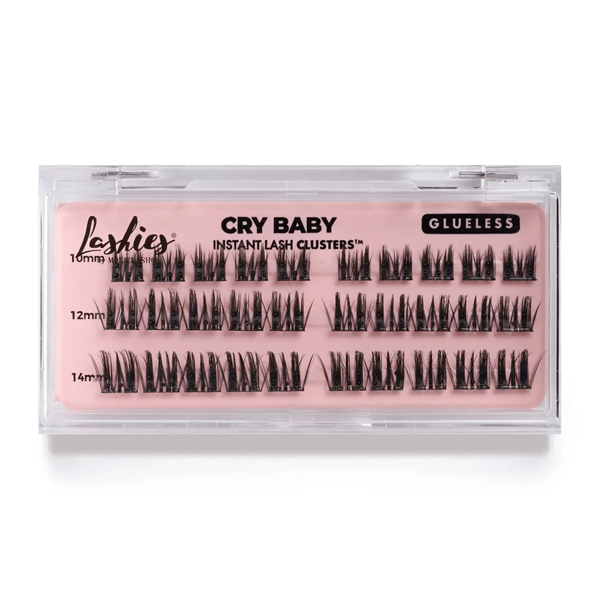 MoxieLash Cry Baby Glueless Lash Clusters 30 Pack - Wet-look, Anime, Spiked, DIY Lash Extensions 10/12/14mm, No Glue Needed