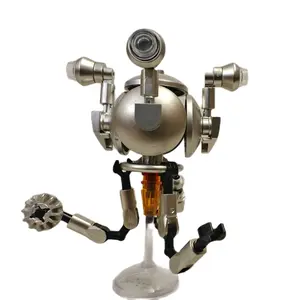 Fallout Mr. Handy Building Block Set robot figure with paper instructions.