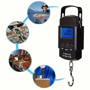 Portable Scale 110 Lbs/50 Kg, Digital Handheld Luggage Scale, Backlit LCD Display, Ideal for RV Travel, Fishing, Postal Weighing, Holiday Gift
