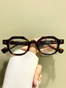 Fashion Square Glasses, Retro Trendy Eyeglasses for Men and Women, Simple Eyewear PC Lenses