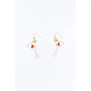 Martini Club Earrings - Gold/combo