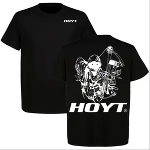 Hoyt Archery Menswear Round Neck Short Sleeve Casual Cotton 2-Sided Skull Target Mastery T-Shirt, Outdoors Hunting Gear, Made in USA - KitchenEra