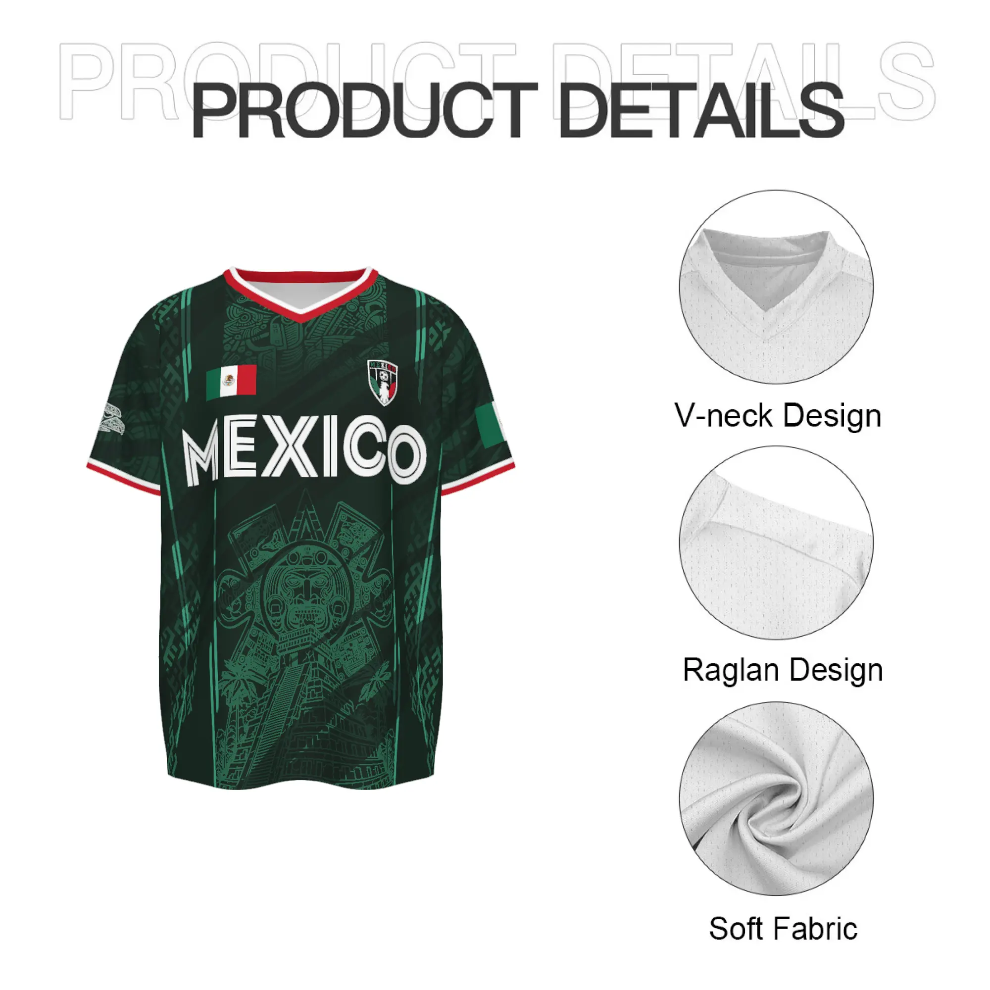 2026 Mexico Soccer Jersey,  Chich&eacute;n Itz&aacute; Pyramid Graphic Retro Soccer Jersey, All over Print, Casual Style for All Seasons, Classic Throwback Jersey Sportswear Top,summerwins