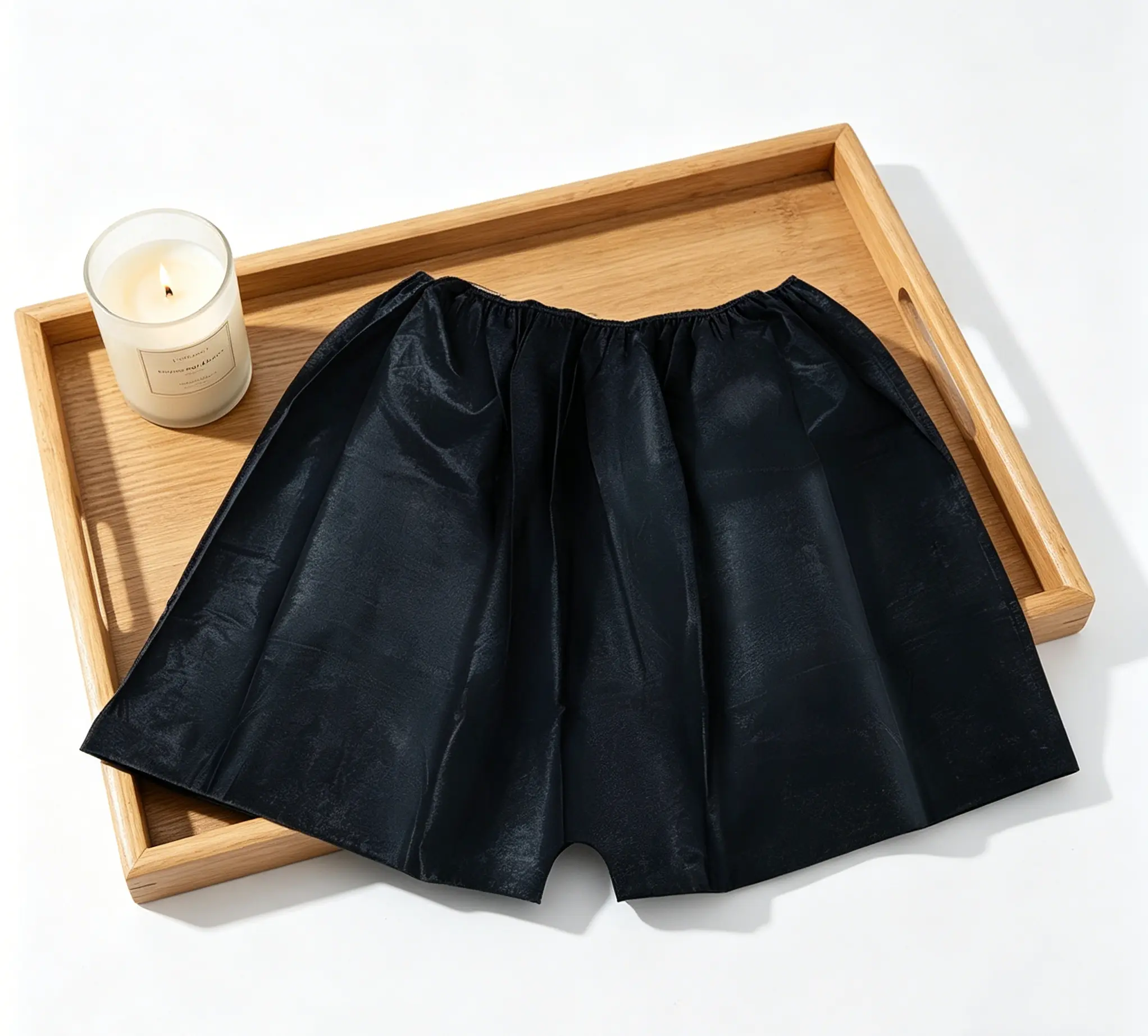 Men's 3 Disposable Shorts, Classic All Seasons Plain Boxer Underwear, Soft & Breathable with a Double Band Elastic Waist for Spa & Travel, Bathhouse, Disposable Boxers