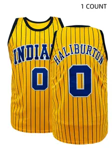 Men's Striped Basketball Jersey, Loose-Fit Casual V-Neck Pullover Vest, All Season Outdoor Sports & Daily Wear
