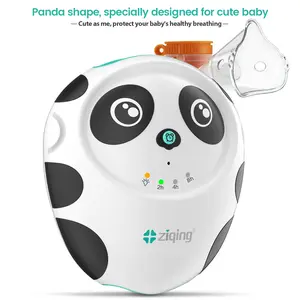 Cute Panda Compressor Nebulizer Machine for Adults and Kids Household Use, Low residue, particles as fine as 2.8 µm. Mesh Nebulizer for Breathing Problems Night Lightweight Healthcare