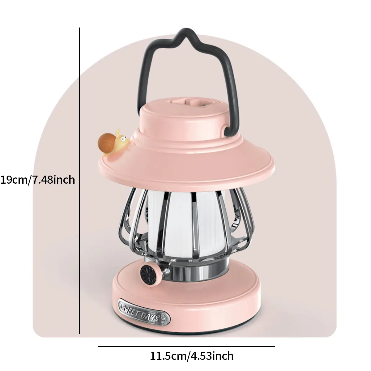 1pc USB Charging Cartoon Snail Retro Portable Hanging Night Lamp |   LED Light, Touch Control, PVC Material, Ideal for Wedding, Halloween, Christmas Night Lighting