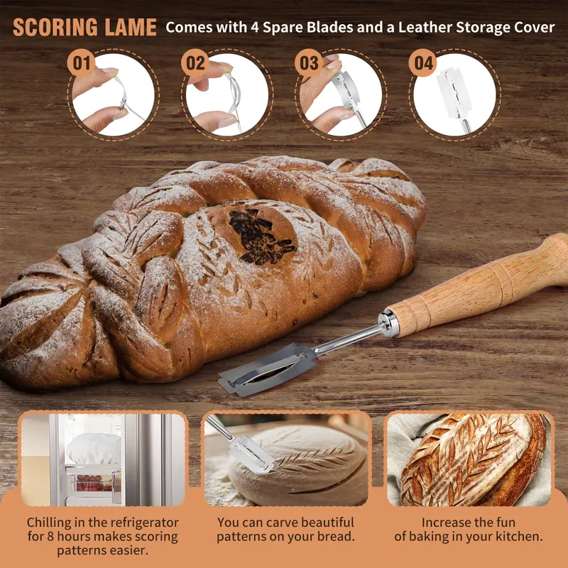 Banneton Bread Proofing Basket Set,10 Inch Round & 9 Oval Sourdough Bread Baking Supplies With Linen Liner - Sourdough Starter Kit Silicone Pot 5