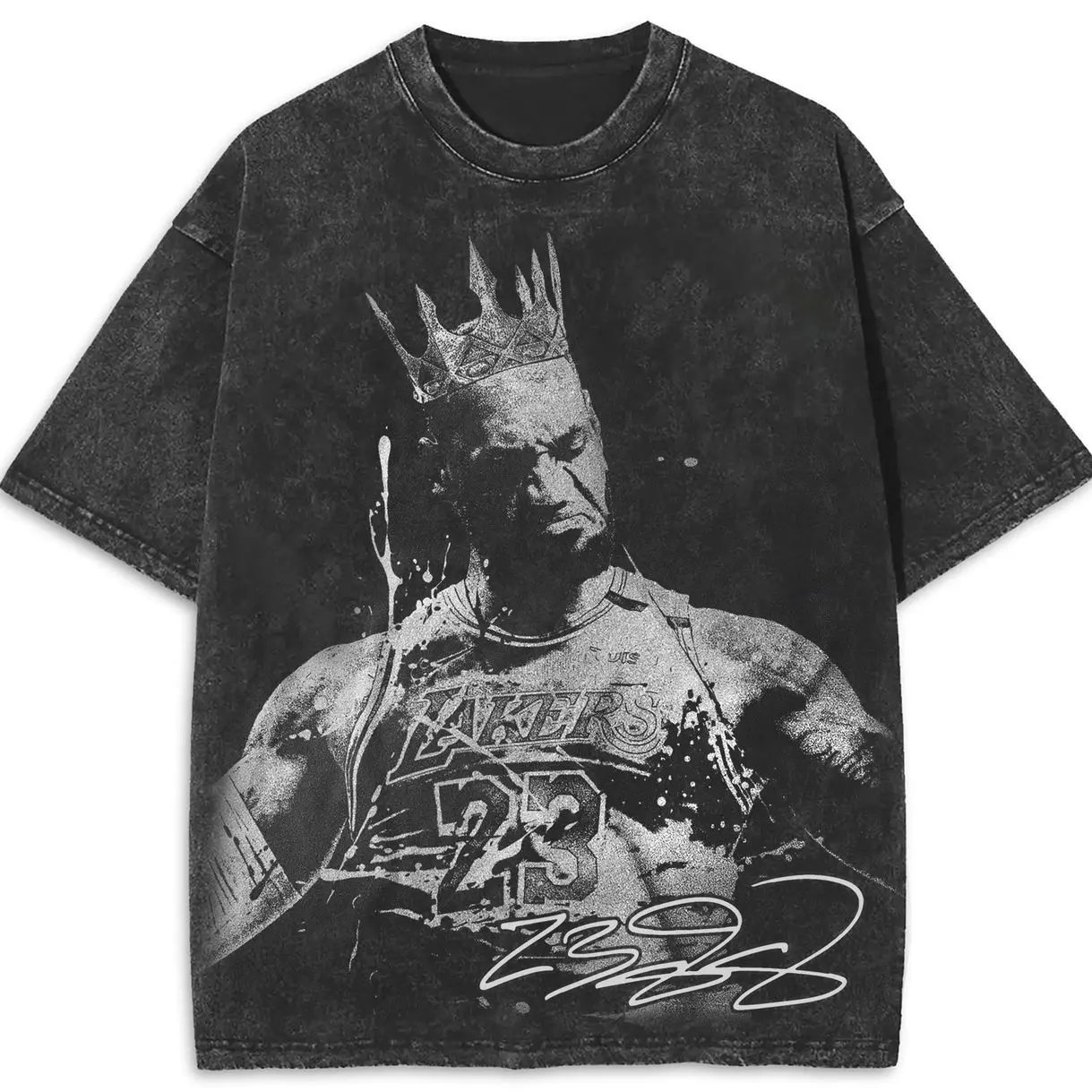 Vintage Acid Wash T-Shirt, Basketball Goat LeBron Kobe Shai Legen 90s Sportswear Streetwear Menswear For Fan