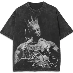 Vintage Acid Wash T-Shirt, Basketball Goat LeBron Kobe Shai Legen 90s Sportswear Streetwear Menswear For Fan