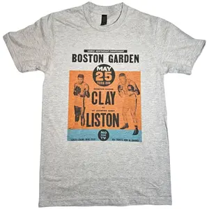 Muhammad Ali Cassius Clay Vs Sonny Liston Grey T-shirt ,Graphic Unisex T-Shirt Cotton Fabric