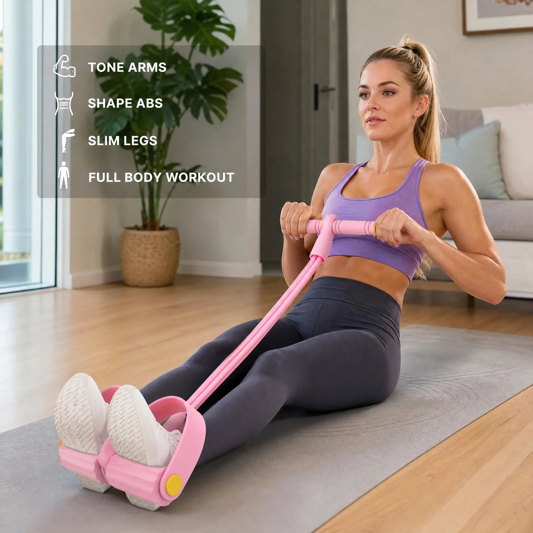 Pedal resistance trainer factory wholesale, multifunctional fitness resistance trainer, direct supply from Yiwu fitness equipment manufacturer for foreign trade