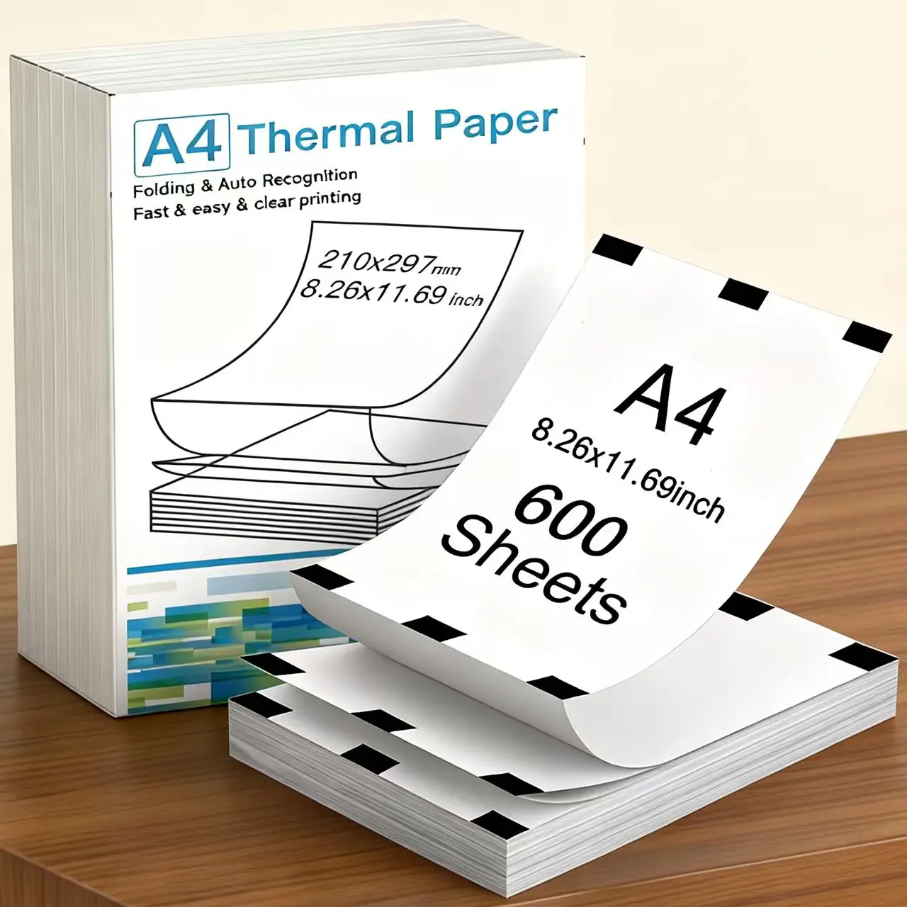 This Is 600 Sheets Of Thermal Paper. The Size Of Each Sheet Is 8.26 X 11.69 Inches. The Paper Is Continuous, Perforated And Quick-drying. It Is Suitable for Use with A4 Thermal Printers., Thermal Imaging, Accurate Paper Feeding