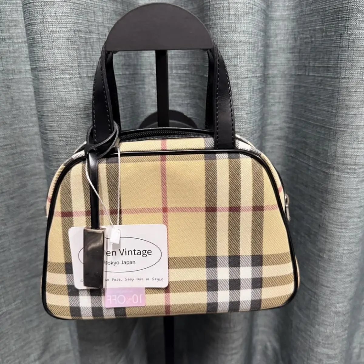 Pre-owned BURBERRY As Shown Shoulder Bags Vintage Check Bowling Bag 22391