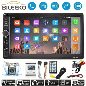 Bileeko 7'' Double Din Car Stereo MP5 Media Player:Touch Screen, USB/TF/AUX Inputs, 2 Din Autoradio  Mirror Link & Backup Camera