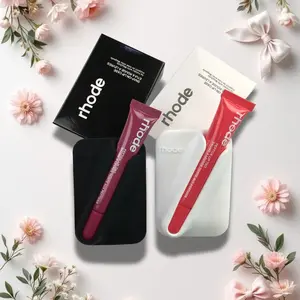 2026 Rhode Style Lip Case Set, Soft Silicone Aesthetic Phone Cover, Trendy Phone Case Gift (random lipstick gift)