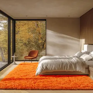 JAKOLIVE Orange Area Rug Suitable for The Living Room Or Bedroom, Extra Soft Fluffy Plush Area Rug, Perfect for Home Decoration And Providing During Summer with Air Conditioning -Mother's Day Giftl, Best for Christmas