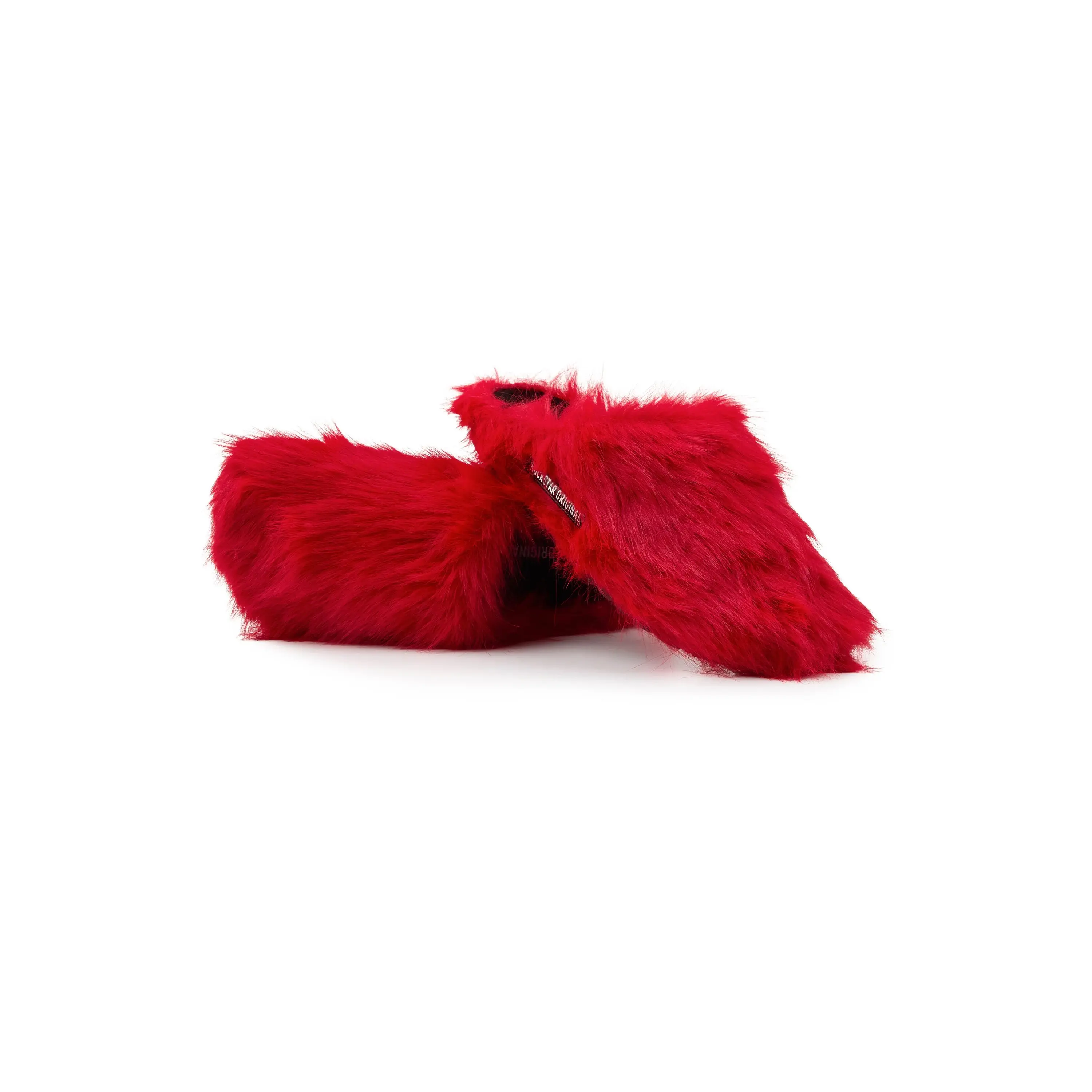 Mens Lanuga Red Fur Mule