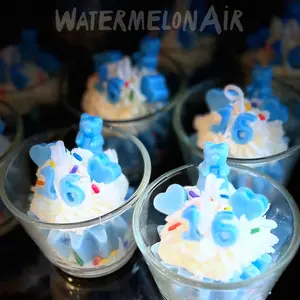 Watermelon Air Custom Cupcake Candle Favors - Decorative Cupcakes with Assorted Colors, Scented with Fruits, Ideal for Wedding Gifts