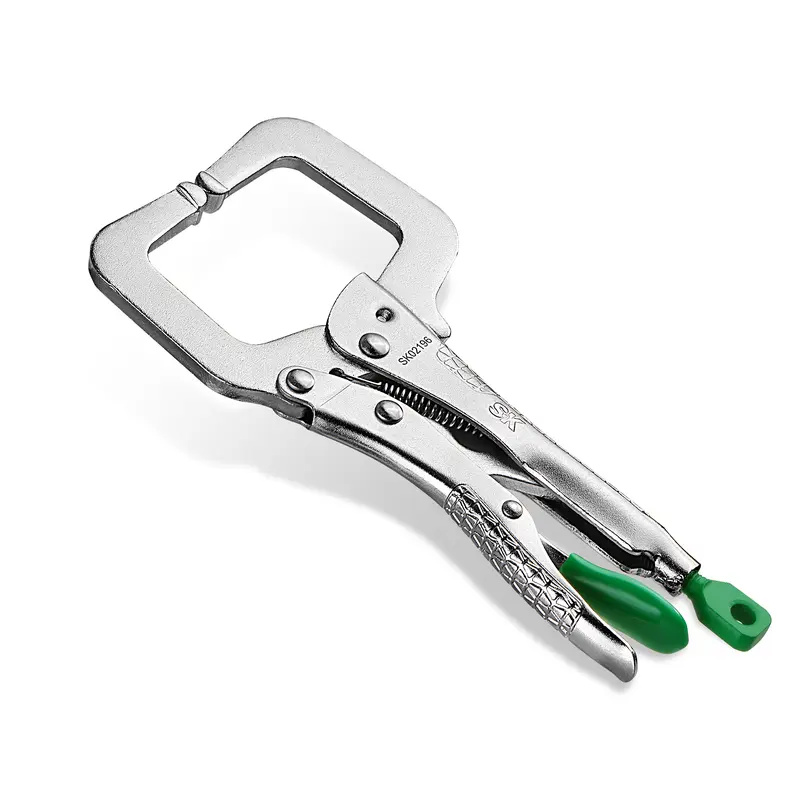 #toolupgrade SK C-Clamp Locking Pliers with Regular Jaws, Premium CR-V Construction, Ergonomic Anti-slip Handle