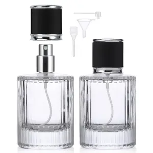 Refillable Perfume Bottle Travel, 50ml Cologne Atomizer Sprayer Empty, 2 Pack  Perfume Bottles Glass Fine Mist Spray Bottle Toiletries Sample Container for Dispensing Frangrance