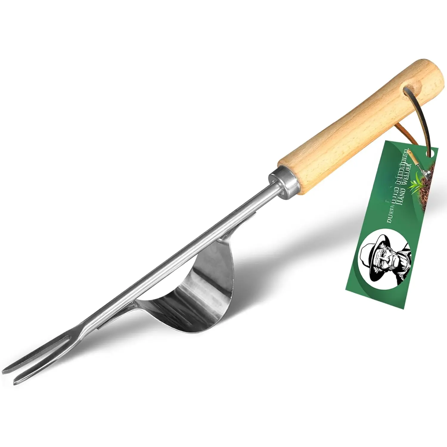 Manual Hand Weeder - Bend-Proof Leverage Base for Super Easy Weed Removal & Deeper Digging - Sturdy Chrome Plated Steel - Compact Dandelion Weed Puller Tool for Yard Lawn and Farm