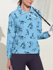 Women's Golf Pullover Sweatshirt Black White Yellow Long Sleeve Top Fall Winter Ladies Golf Attire Hyper-prep Golf Sweatshirt #9647376