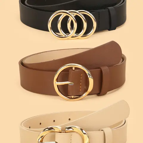 Women's Casual Waist Belt Set, 3-Piece Exquisite PU Leather Belts, Versatile Commuter Style Trendy Belt, Casual Trendy Street Style Waistband for Sweaters, Coats and Jeans, Fashion Accessory