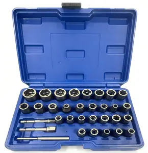 Bolt Extractor Kit, 32Pcs Impact Bolt & Nut Remover Set, Stripped Bolt Extractor Socket Set for Damaged, Frozen, Rusted, Rounded, Broken Bolts Nuts Screws Remove