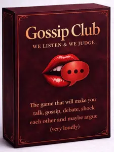 Gossip Club Card Game – Spicy Conversation Starter Party Game with 50+ Juicy Questions for Friends & Couples (Game Night & Deep Talks)