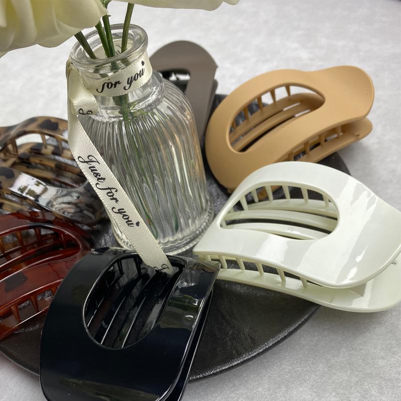 Trendy Hair Accessories – 6-Pack Flat No-Crease Hair Clips, Matte Acrylic Barrettes for Women & Girls, Strong Hold for Any Occasion