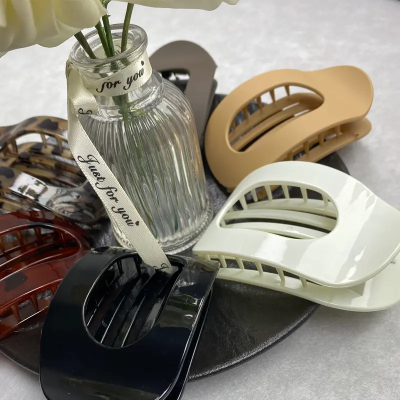 Trendy Hair Accessories – 6-Pack Flat No-Crease Hair Clips, Matte Acrylic Barrettes for Women & Girls, Strong Hold for Any Occasion