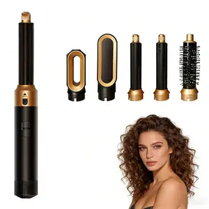 Blow Dryer Brush 5 in 1, Multi Ionic Hair Dryer Brush Set, Air Auto Wrap Hair Styler with 3 Temperature, Powerful Hair Styling Tools Set for Fast Drying, Curling, Straightening & Smoothing
