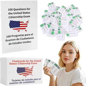 US Citizenship Study Cards 128 Civics Questions Answers English Spanish Naturalization Civics Test Prep Flash Card Set