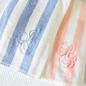 Embroidered Cabana Stripe Towels | 30x70" | Personalized Beach Towel | Personalized Gifts | Custom Towel | Bachelorette Gift | Monogrammed