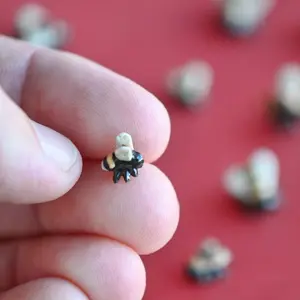 World's Tiniest Bee Figurine  | Camp Hollow  Porcelain Animal Miniatures Decor Nature