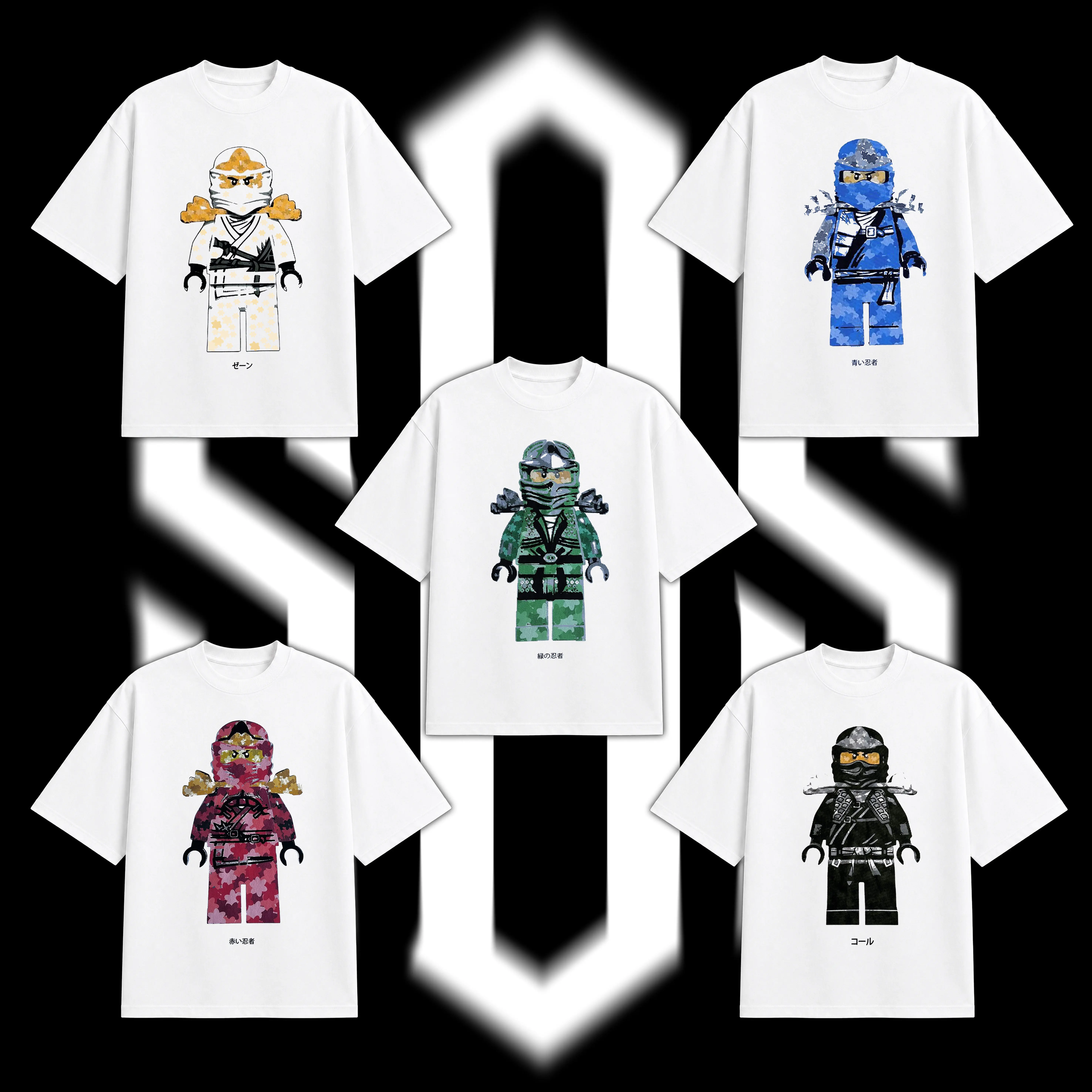 [Collection] Ninja Go Flower Oversize Lightweight Tee, Vintage Graphic TV Show Top Cotton, Movie Lover, Streetwear Soft Crew Neck, Gift for fan