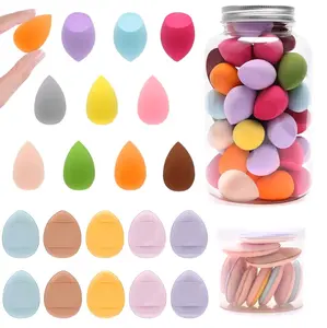 50 PCS Mini Makeup Sponge Set, 40Pcs Mini Beauty Blender + 10 Pcs Finger Makeup Blender, Finger Powder Puff Small Soft Facial Makeup Tools for Foundation, Concealer(Random Color)