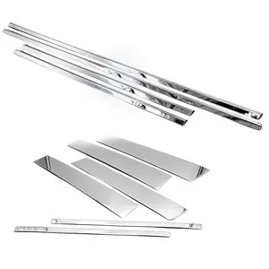 304 Polished Stainless Steel Tape-On Window Molding+PILLAR Sill Overlay Deco Compatible With 2004-2015 Armada