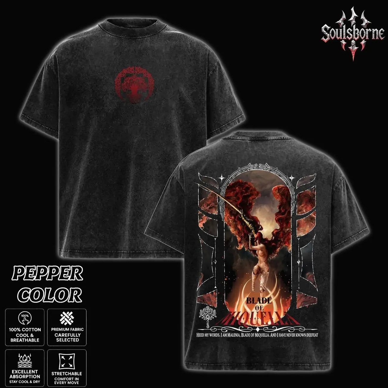 [Soulsborne Style Collection] Vintage Character of Elden Ring Nightreign Unisex T-shirt,Soulsborne Gaming Apparel, Soulslike Shirt, Video Game Clothes, Boy Merch, Gift For Him & For Her, Cotton Crewneck Top Clothes Streetwear E69