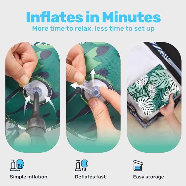 Water Hammock Inflatable Floating Pool Floating Lounge Chair Inflatable Pool Float Party Summer Water Fun Floating Chair for Beaches and Lakes